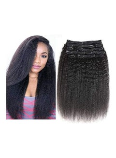 Yami Kinky Straight Clip Ins Human Hair Extension Black 16inch 