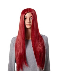 OneDor Long Straight Synthetic Full Head Cosplay Wig With Wig Cap Red 31inch 