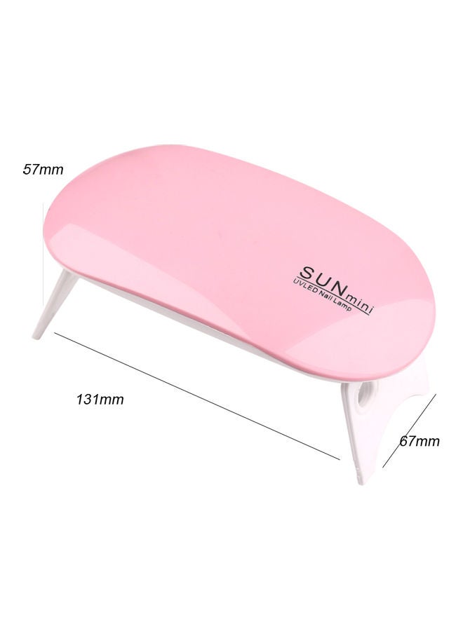 مصباح LED صغير للأظافر مقاوم للأشعة فوق البنفسجية وردي/أبيض - Image 2