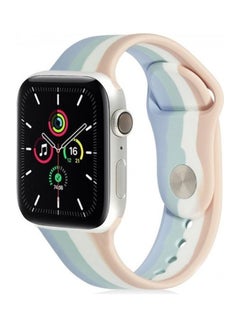 Silicone Band for Apple WatchSeries 6 Green/Blue/Pink