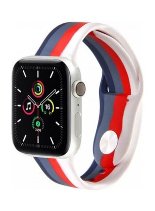 Silicone Band for Apple Watch Series 6 Blue/Red/White - v1609238164/N43348350A_1