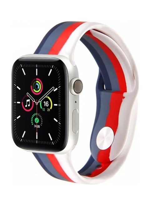 Silicone Band for Apple Watch Series 6 Blue/Red/White