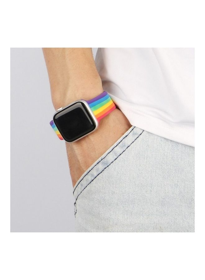 Loop Band for Apple Watch Series 6 Pink/Yellow/Blue  - Image 3
