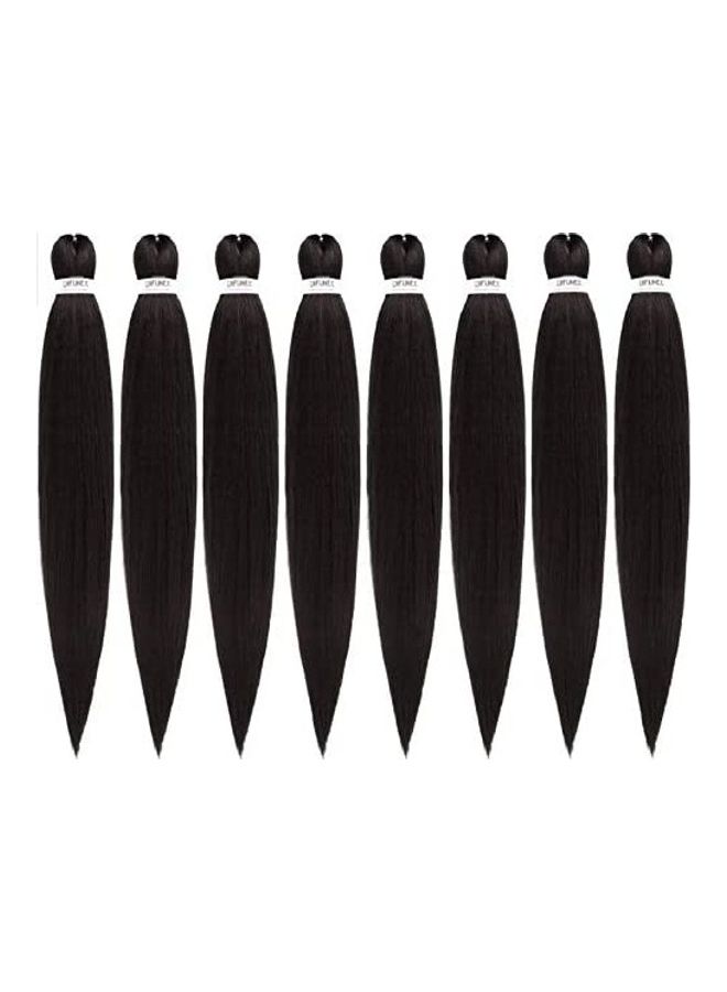 Difunee Pack Of 8 Hair Extensions Black 26inch 