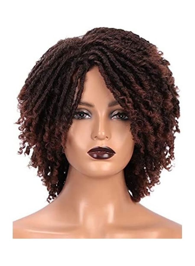 ELIM Short Dreadlock Twist Wig Brown 18inch 