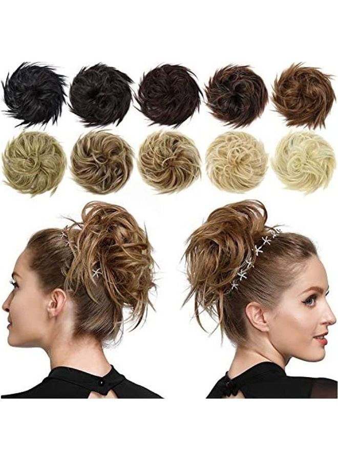 10-Piece Rosebud Messy Bun Hair Wig Set Multicolour 18inch - v1609238683/N43355900A_1