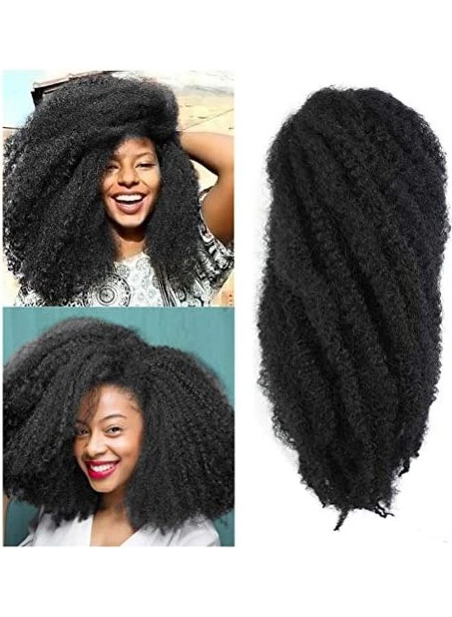 وصلة شعر كروشيه مجدول كينكي تويستس أسود 18بوصة