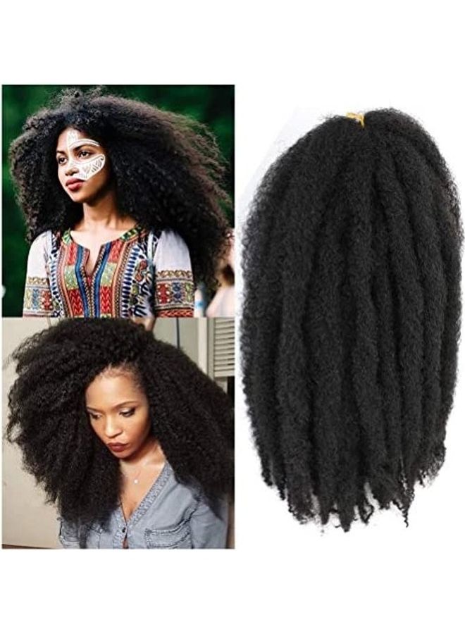 Forevery - Kinky Twists Crochet Braiding Hair Extension Black 24inch - Image 1