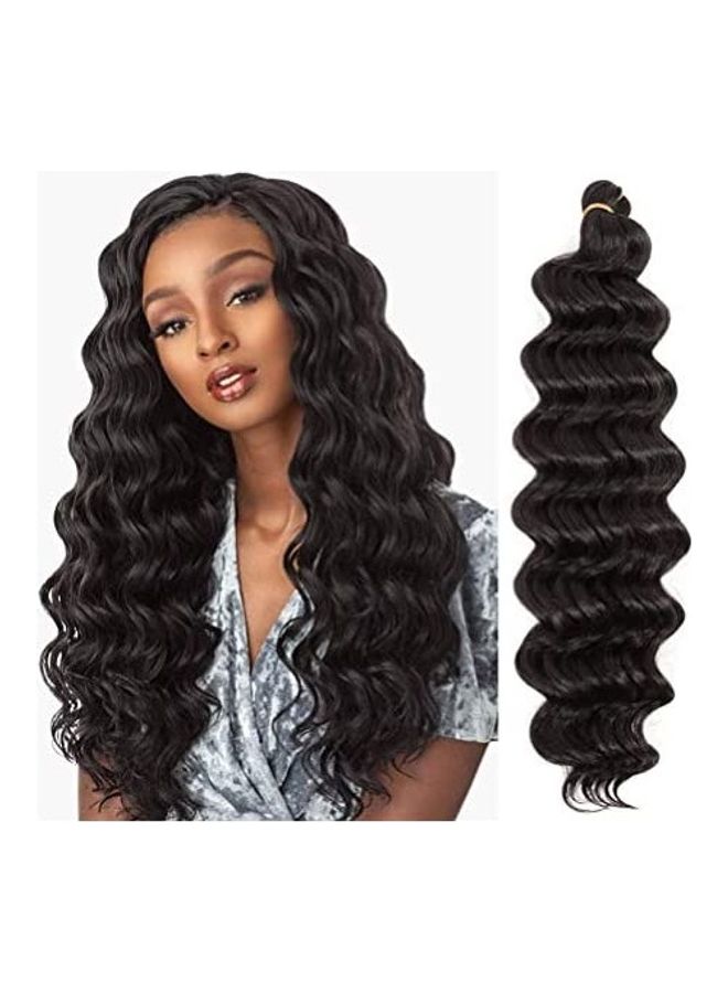 مجموعة وصلات شعر كروشيه أوشن ويف من 6 قطع أسود 20بوصة