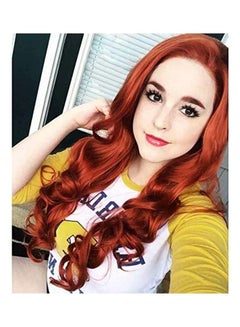 Long Curly Wavy Auburn Hair Wig Orange/Red 18inch