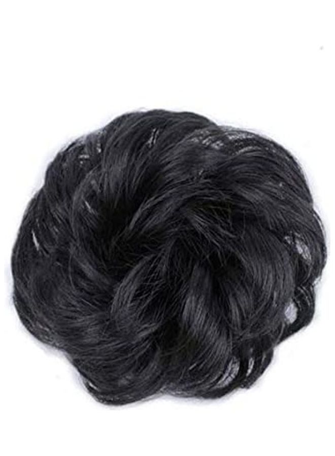 Scrunchy Updo Messy Bun Wavy Hair Extension Black 18inch