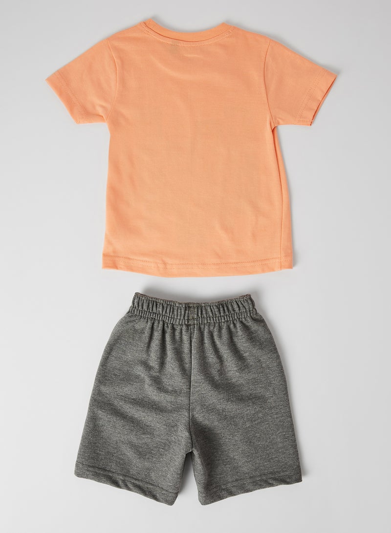 Hoppipola Baby/Kids Avengers T-Shirt and Shorts Set Peach - Image 2