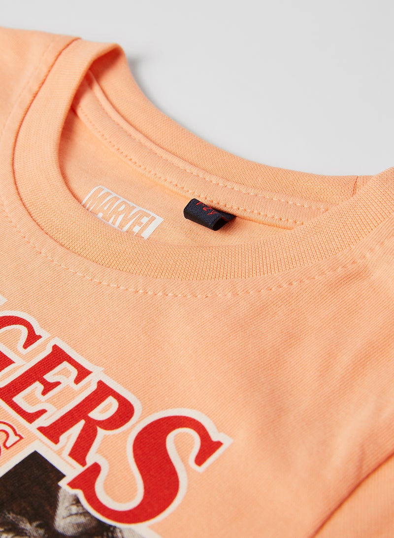 Hoppipola Baby/Kids Avengers T-Shirt and Shorts Set Peach - Image 3