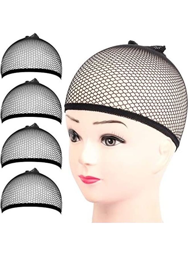 FANDAMEI 4-Piece Mesh Wig Cap Net Black 18inch 