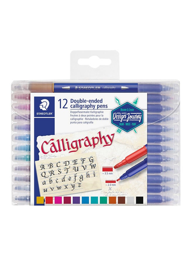 STAEDTLER 12-Piece Double Ended Calligraphy Pen Multicolour 