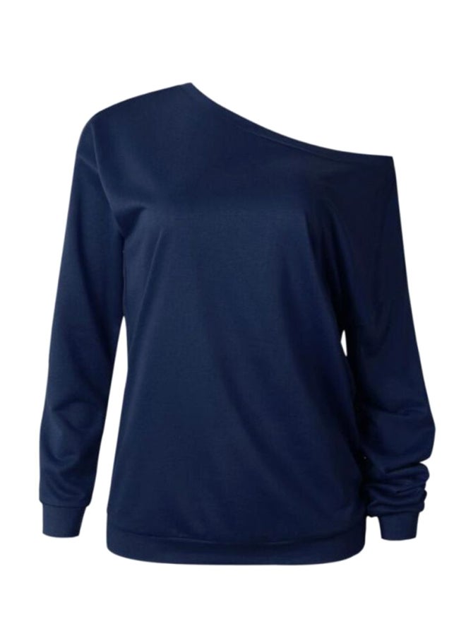 Sharpdo Solid Long Sleeve T-Shirt Navy Blue  - Image 1