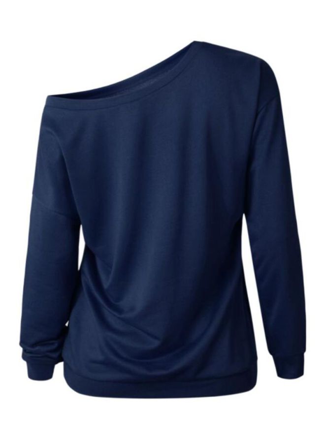 Sharpdo Solid Long Sleeve T-Shirt Navy Blue  - Image 2