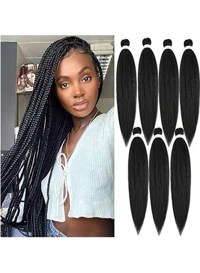 7-Piece Pre-Stretched Braiding Hair Extension Black 26inch - v1609242542/N43356710A_1