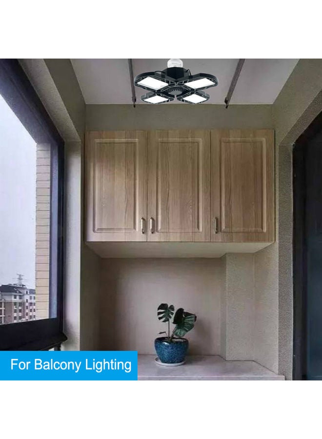 مصباح LED قابلٌ للطي، يحتوي على اربع أوراق من الراتنج . أسود 16.5 x 11.5 x 14.5سم - Image 2