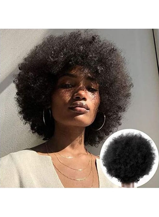 Generic Short Afro Kinky Curly Hair Wig Black 18inch 