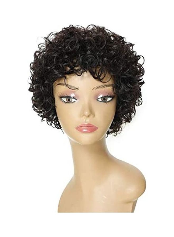 HUA Short Curly Wig Black 18inch 