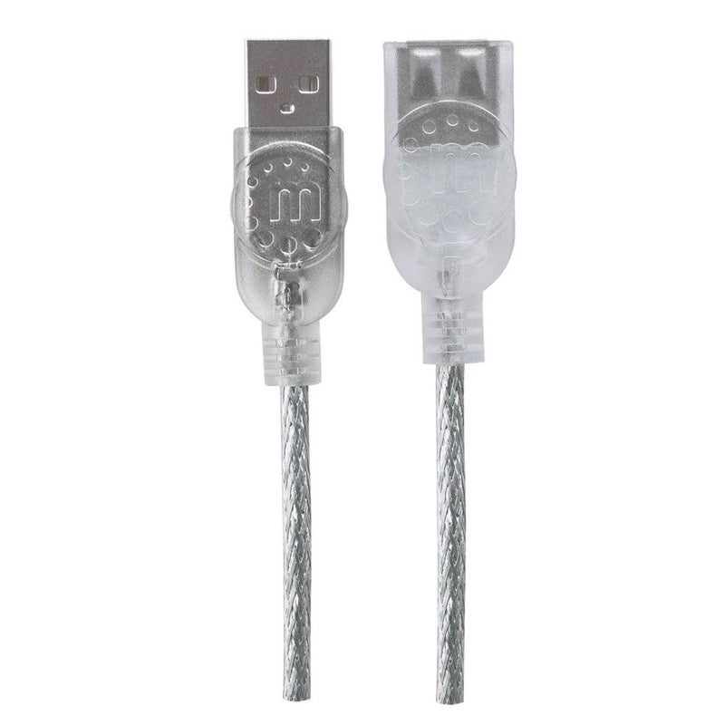 Manhattan Ultra Thin High Speed Type-A Male To Type-A Female Extension Cable Silver  - Image 2