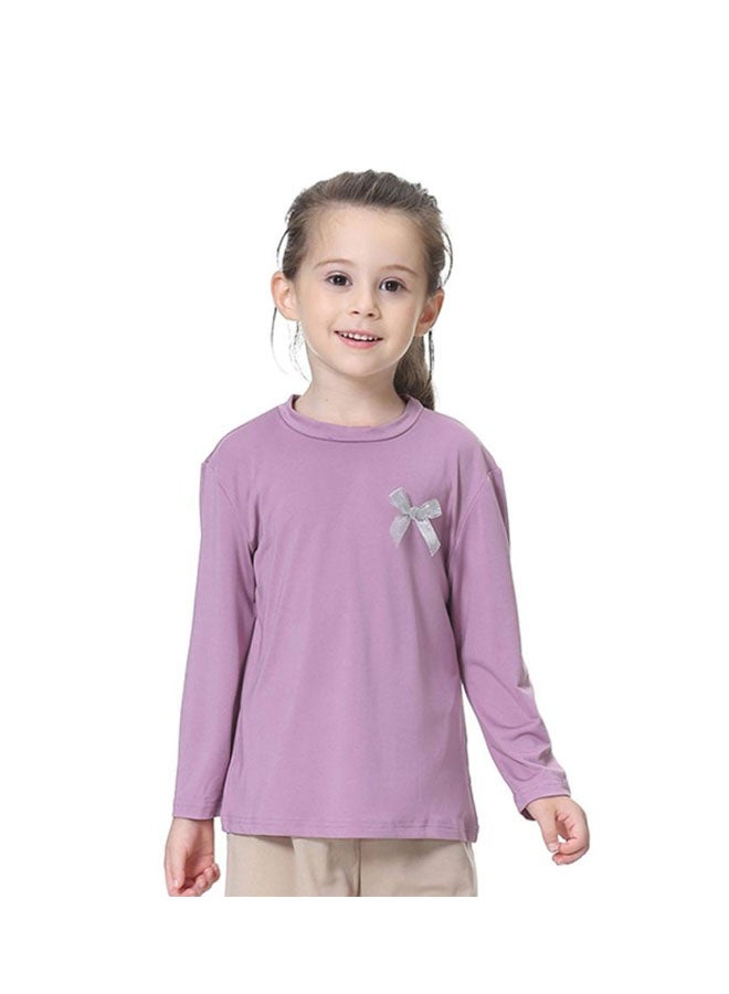 Sharpdo Round Neck Long Sleeve T-shirt Lavender  - Image 1
