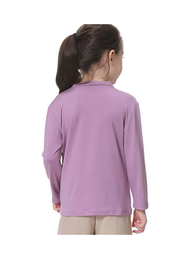 Sharpdo Round Neck Long Sleeve T-shirt Lavender  - Image 2