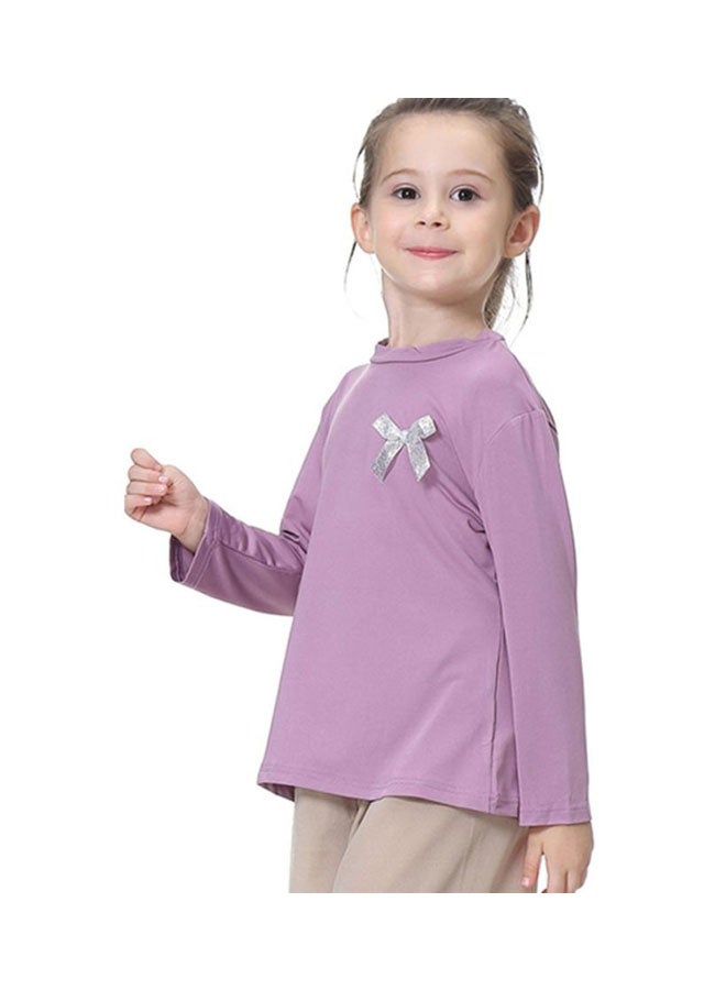 Sharpdo Round Neck Long Sleeve T-shirt Lavender  - Image 3