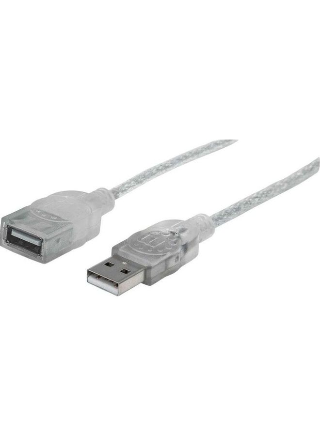Manhattan Ultra Thin High Speed Type-A Male To Type-A Female Extension Cable Silver  - Image 1
