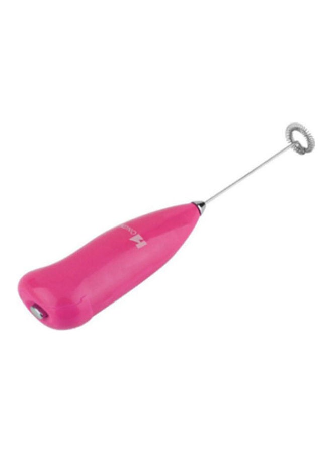 Generic Electric Handheld Coffee Milk Egg Beater Whisk Pink/Silver 