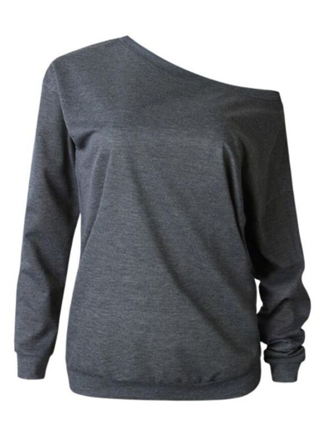 Sharpdo Solid Long Sleeve T-Shirt Grey - Image 1