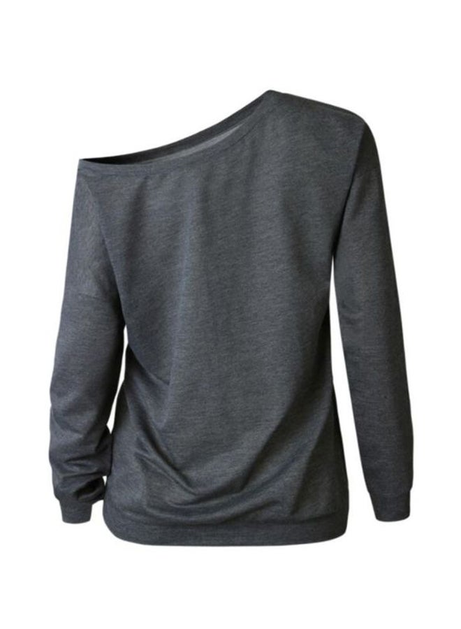 Sharpdo Solid Long Sleeve T-Shirt Grey - Image 2