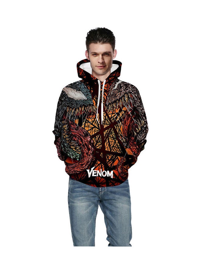 Venom Printed Hoodie Yellow/Black/Red 
