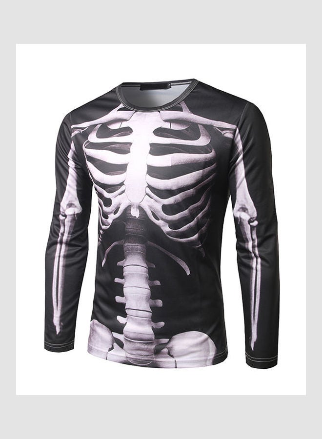 3D Graphic Printed T-Shirt Black/Grey
