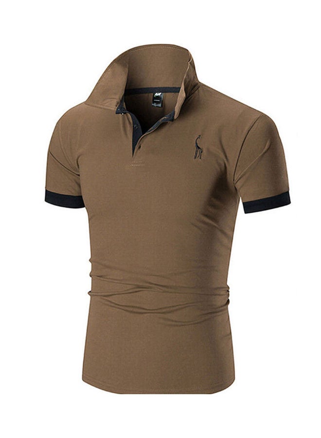Short Sleeve Collared T-shirt Coffee