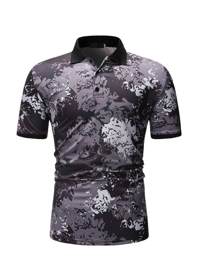 Abstract Printed T-Shirt Black 