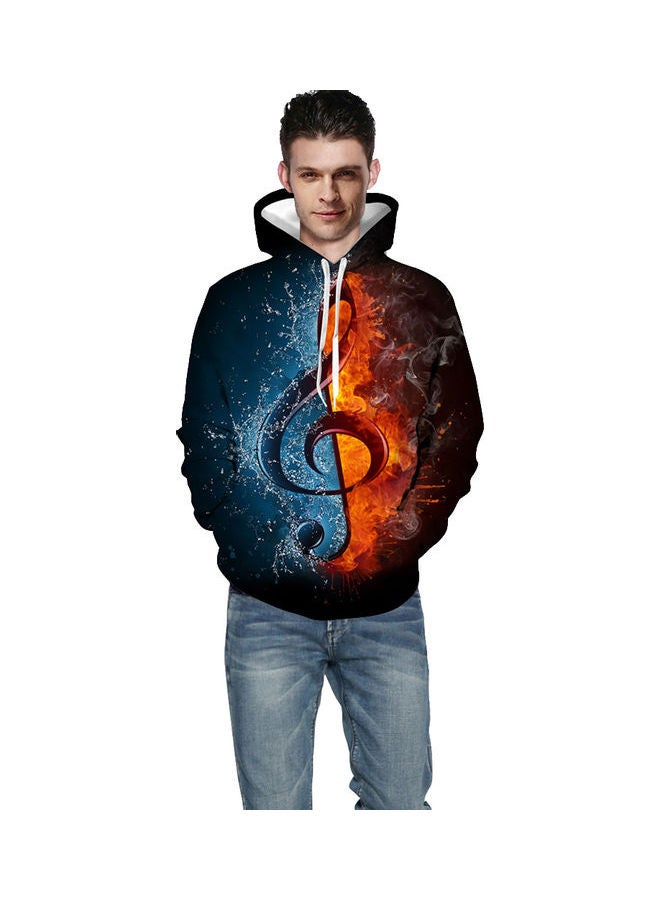 3D Graphic Printed Hoodie Blue/Black/Red