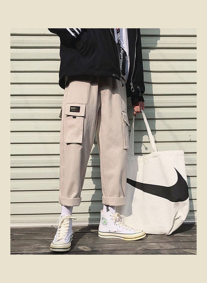 Solid Cargo Pants Khaki - Image 1
