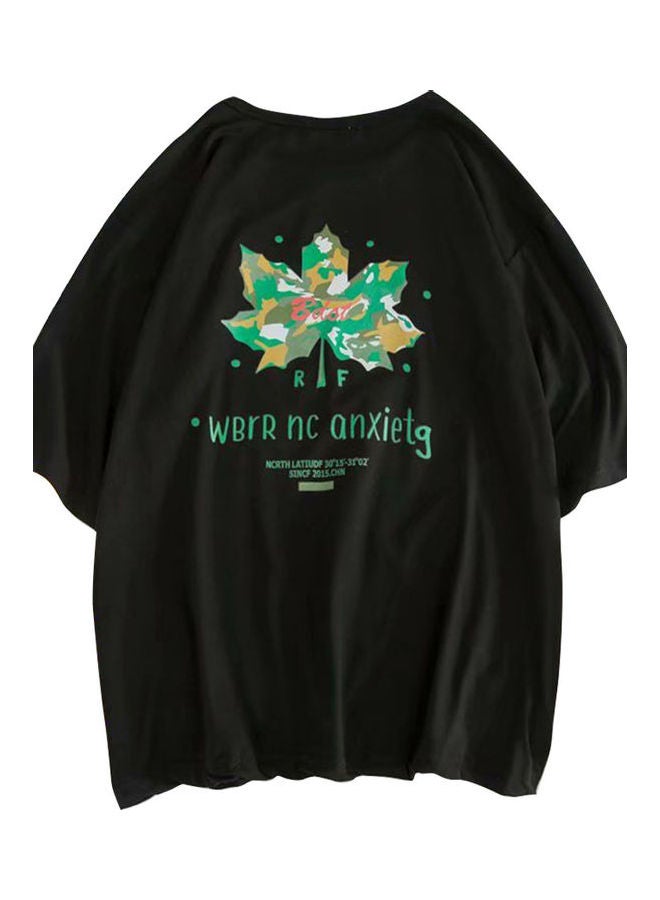 Printed T-Shirt Black/Green  - Image 4