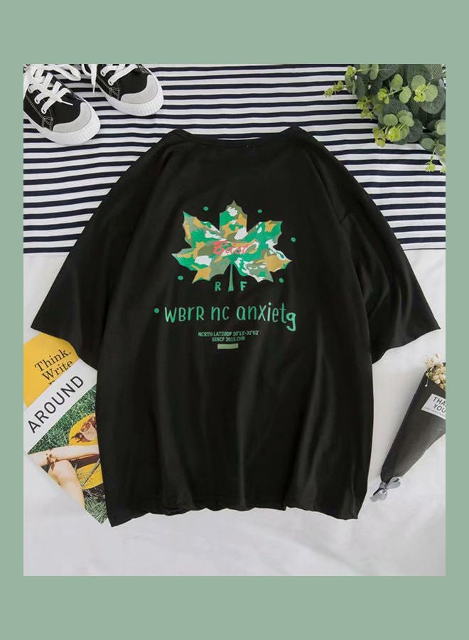 Printed T-Shirt Black/Green  - Image 3