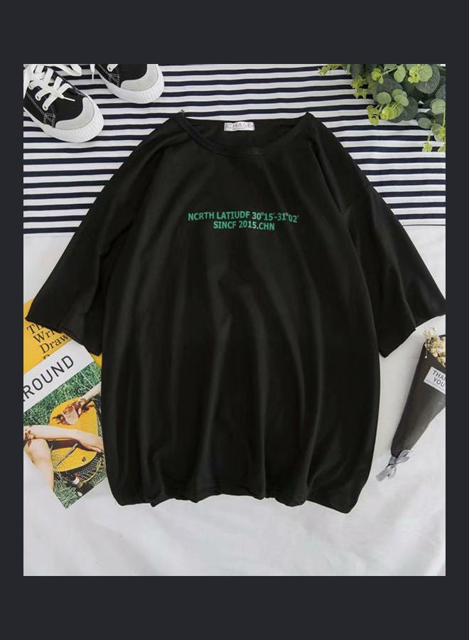 Printed T-Shirt Black/Green  - Image 2