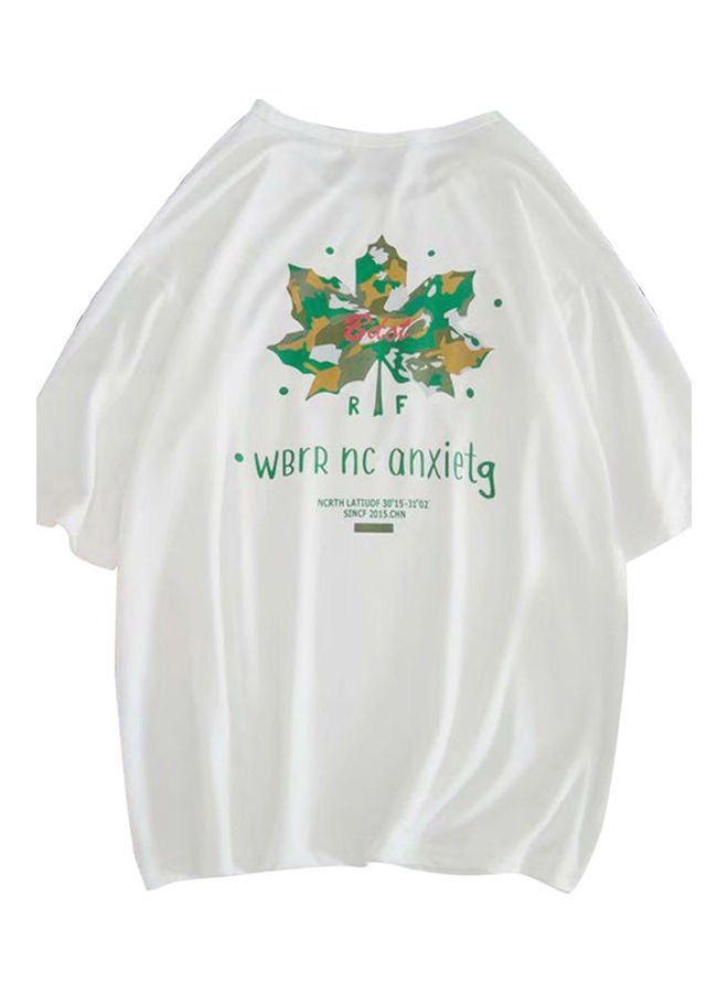 Printed T-Shirt White/Green  - Image 3