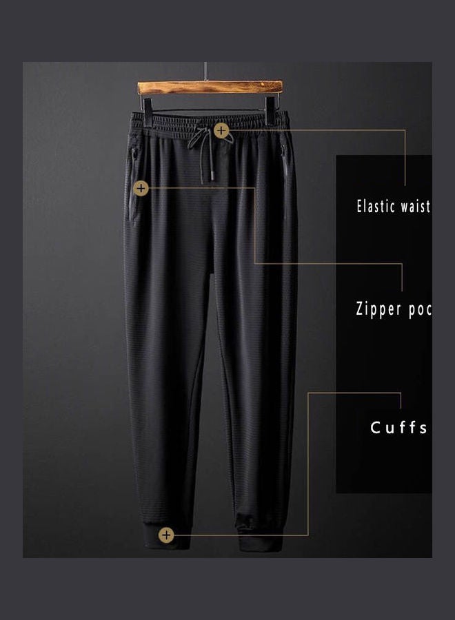 Men Quick Dry Jogger Pants Black  - Image 3