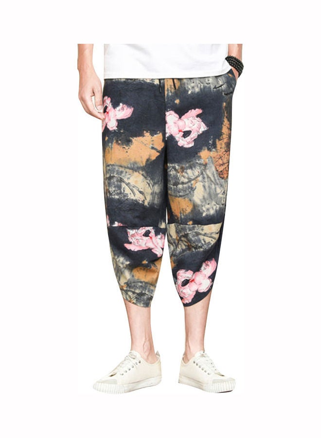 Lotus Print Bloomers Linen Pant Multicolour  - Image 1