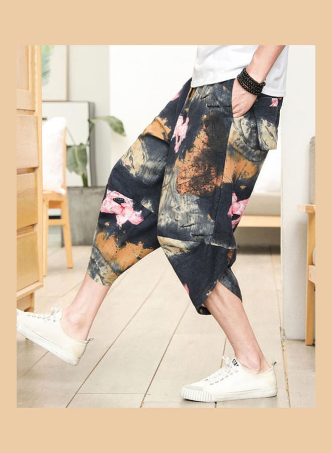 Lotus Print Bloomers Linen Pant Multicolour  - Image 2