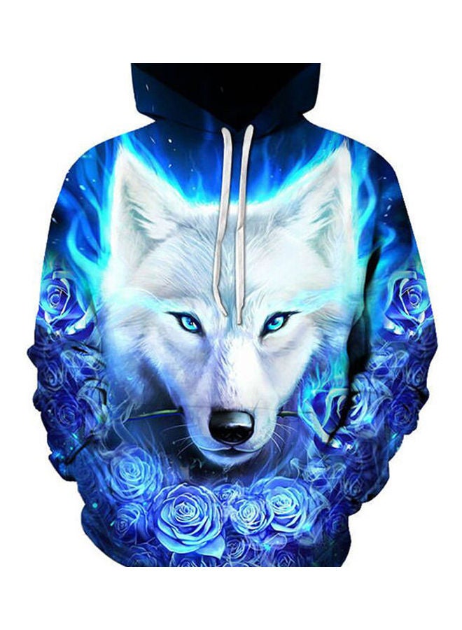 Animal Print Hoodie Blue - Image 2
