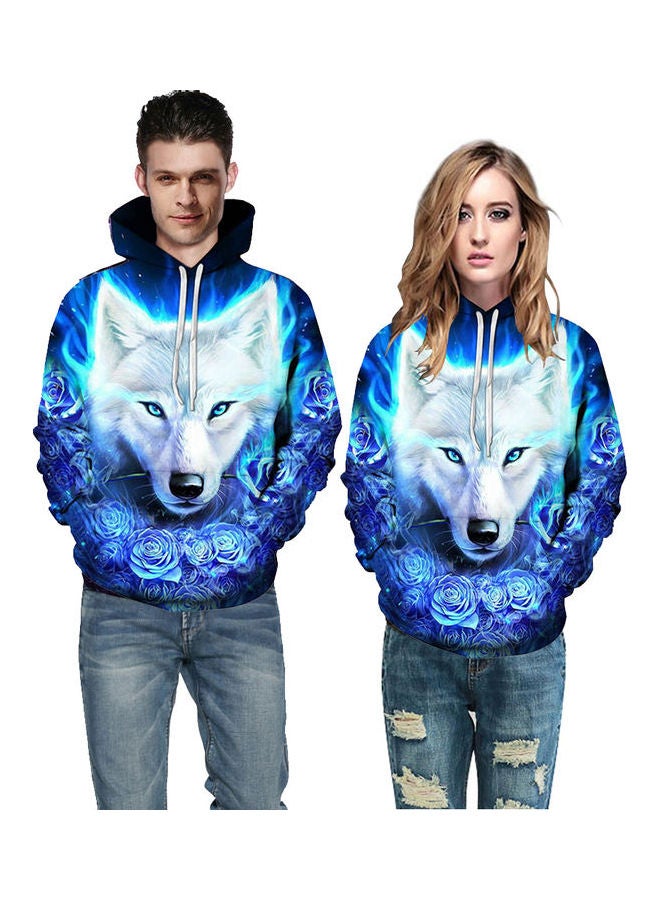 Animal Print Hoodie Blue - Image 4