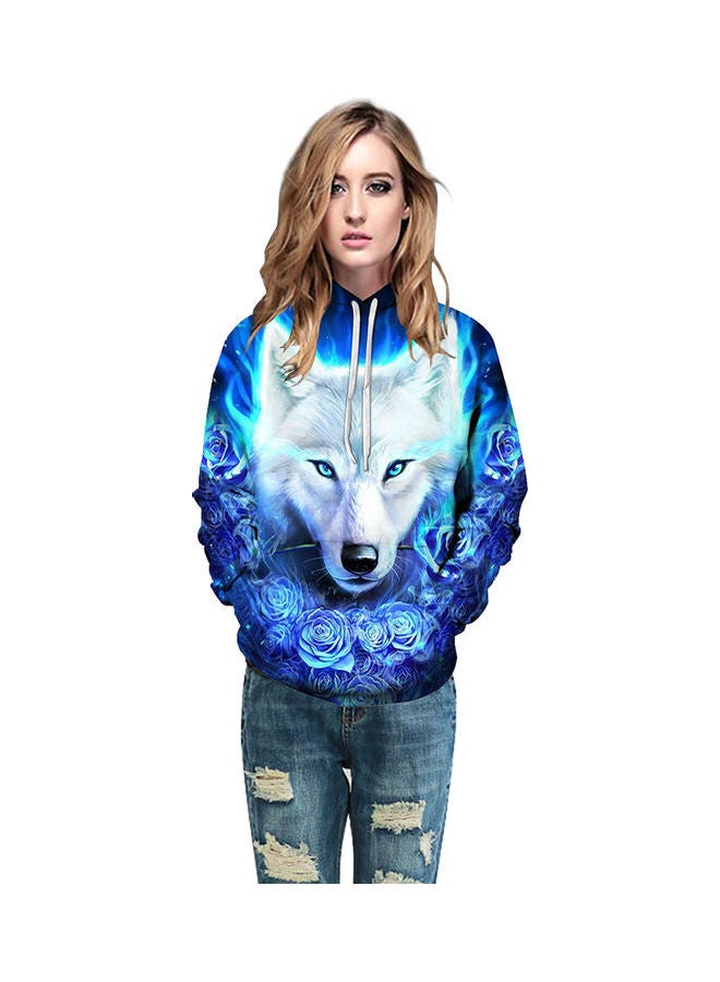 Animal Print Hoodie Blue - Image 5