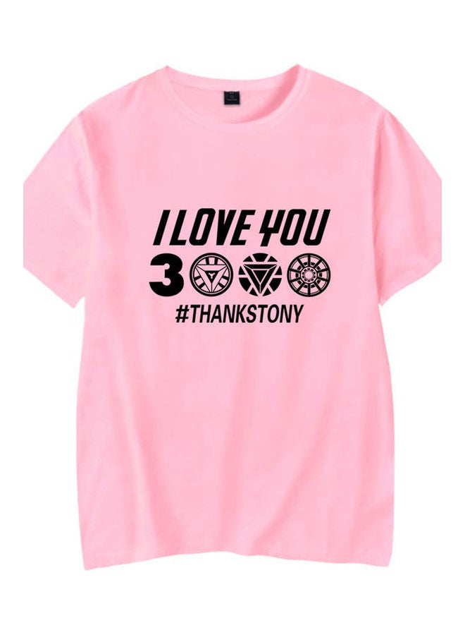 Men Women Summer I Love You 3000 Letters Printed Casual Round Collar Fashion T-shirt White  - Image 3